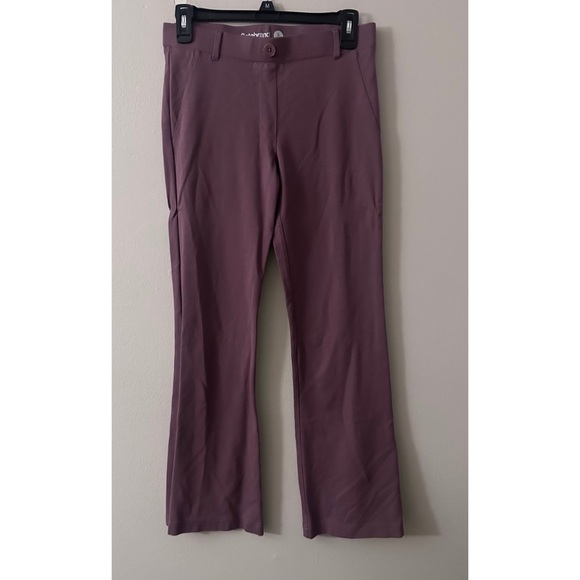 Betabrand Pants - Women's Betabrand Petite Purple Flare Trousers with back pockets